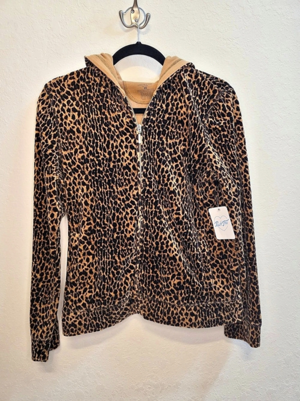 Jones New York Leopard Print Zip Hoodie NWT